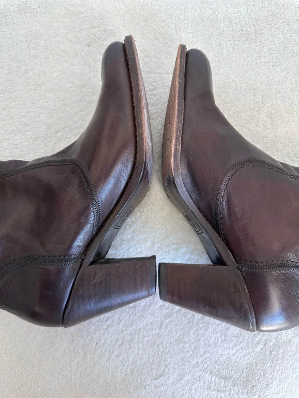 Frye Mustang Stitch Tall Boots Brown Women’s 9.5 Riding Western Knee High - Picture 8 of 12